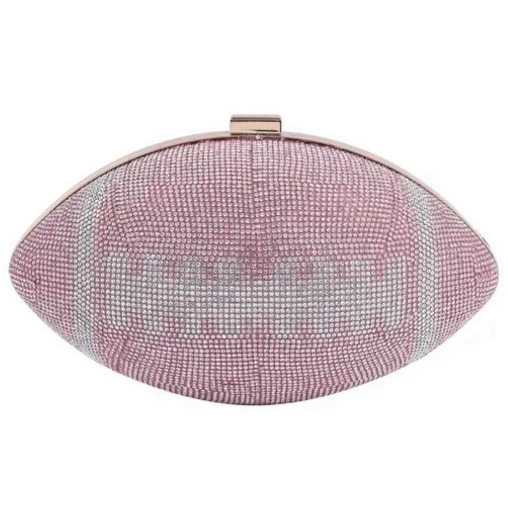 JOSEPH D'AREZZO Crystal Football Bag Rhinestone Crossbody Clutch NWT - Picture 2 of 7